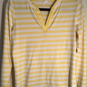 Caslon Yellow and White Striped Top